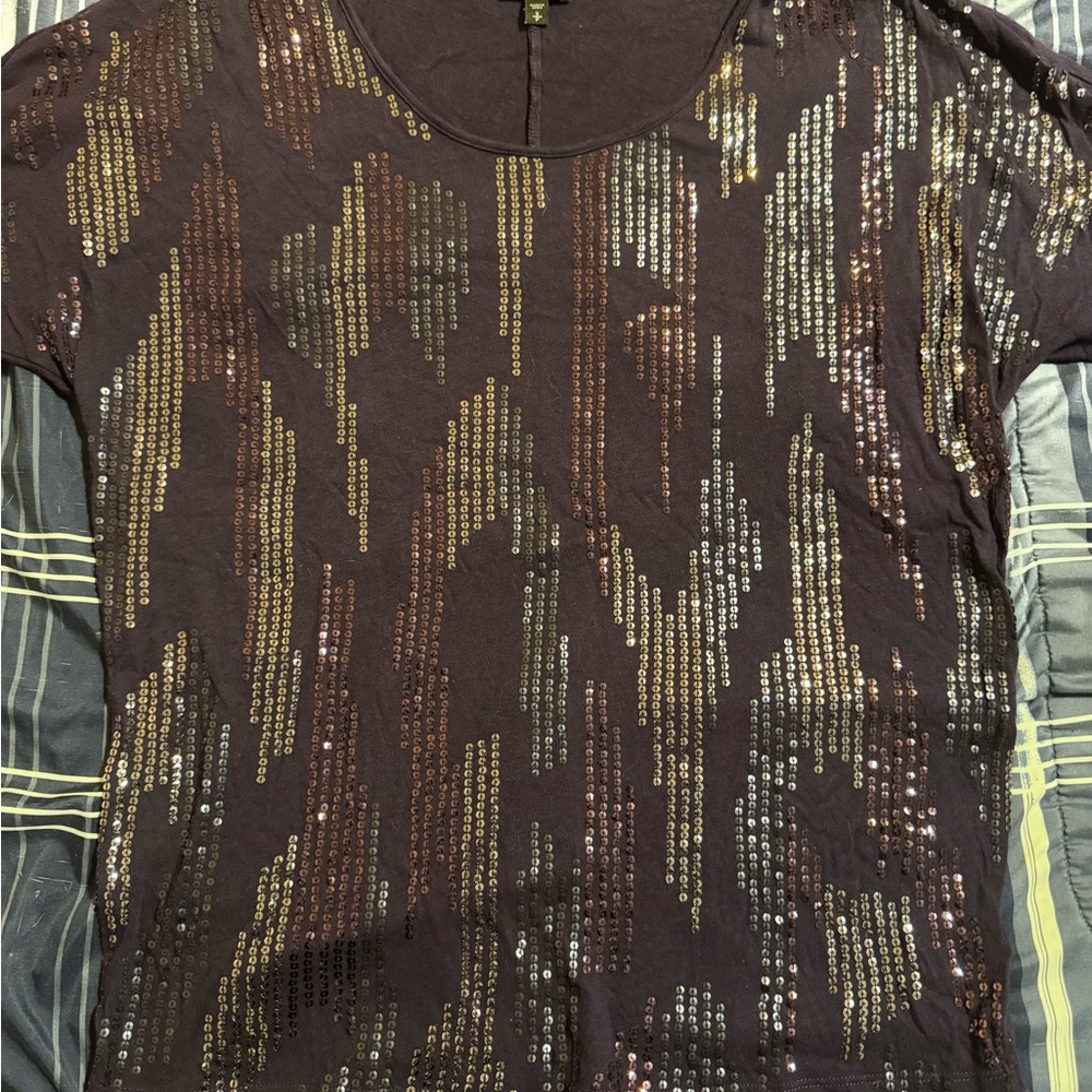 Express purple Sequin Blouse